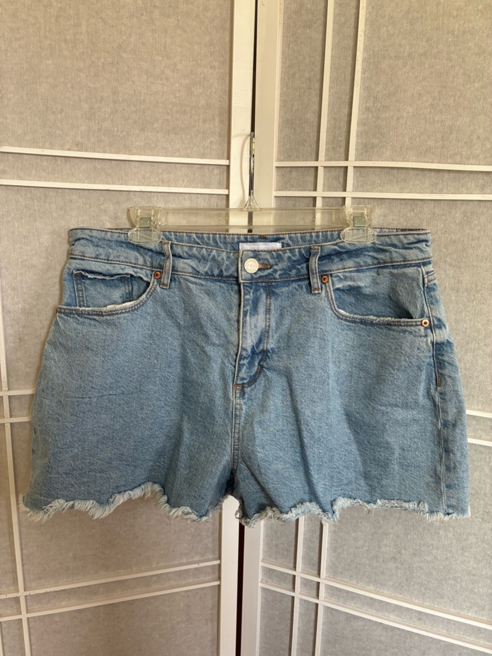 LOFT Light Blue Denim Frayed-Hem Shorts